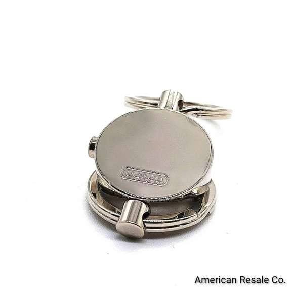 COACH Vintage Silver Green Black Dual Keychain Fob Charm w/ Release for Valet - Picture 7 of 8